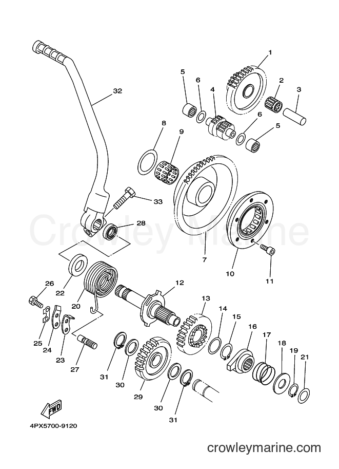 2005 Dirt Bike TT250R - TT250R (4PXB) [010] - STARTER CLUTCH