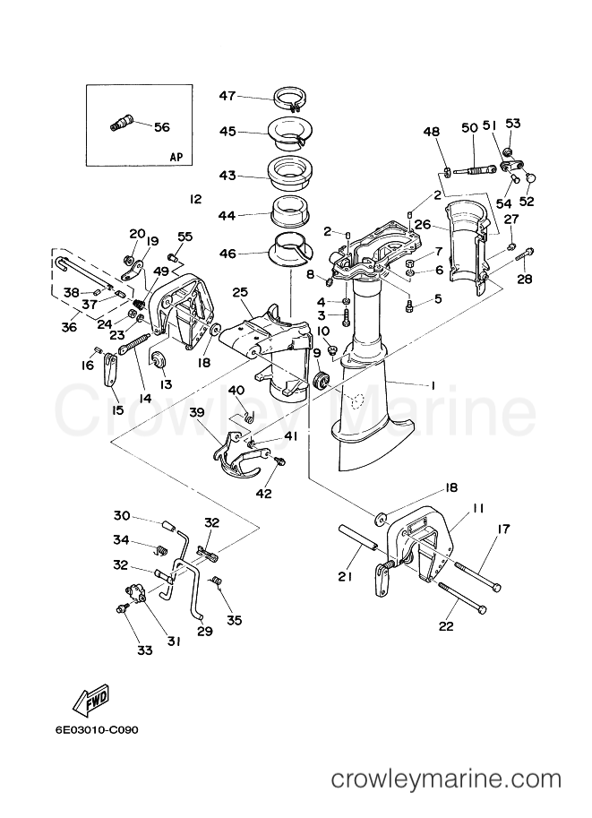 Yamaha Motors 5CSMHS (6E49) [020] - UPPER CASING & BRACKET