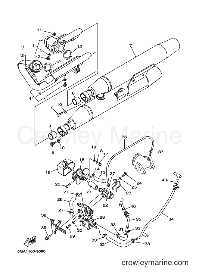 1999 Cruiser XV1600A - XV1600A (5JA1) [090] - EXHAUST