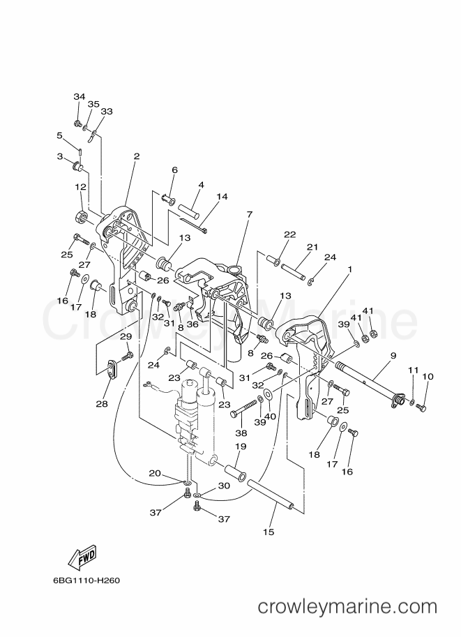 Yamaha Motors F30BETS (6BT5) [100] - BRACKET 1