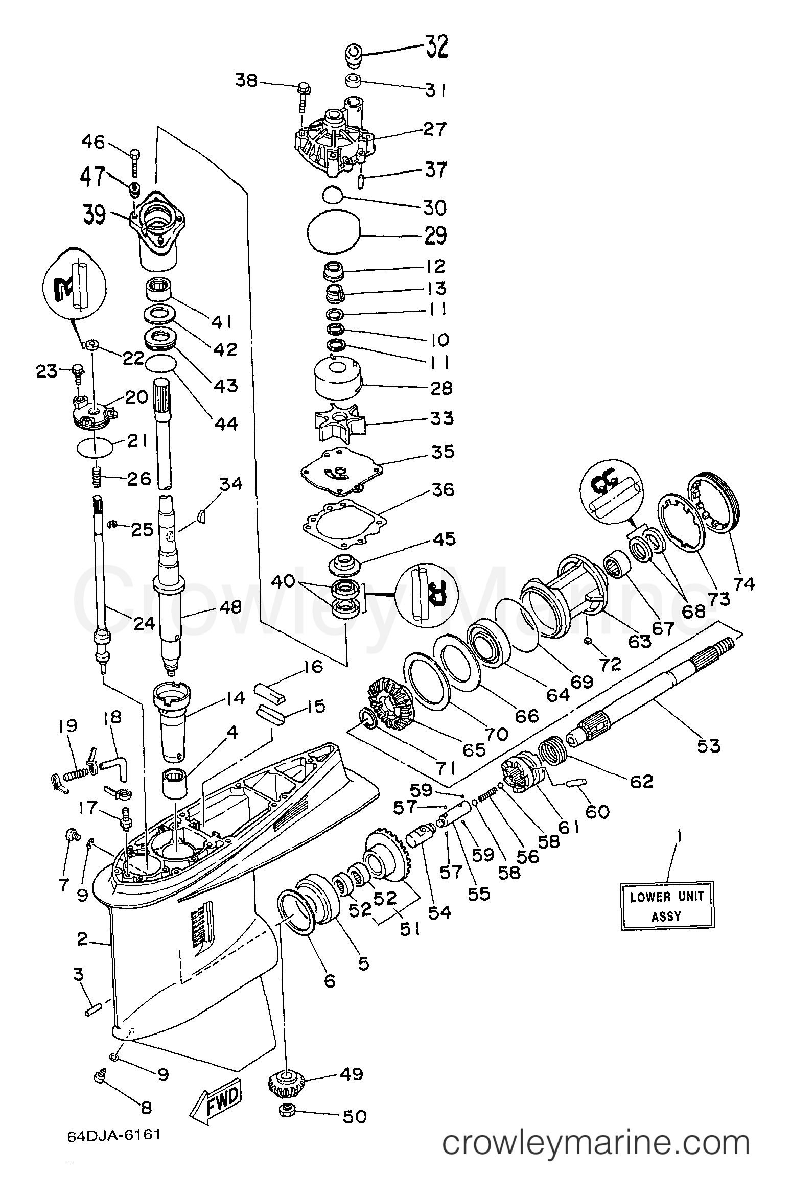 Yamaha Motors P200TLRV - LOWER CASING DRIVE 1