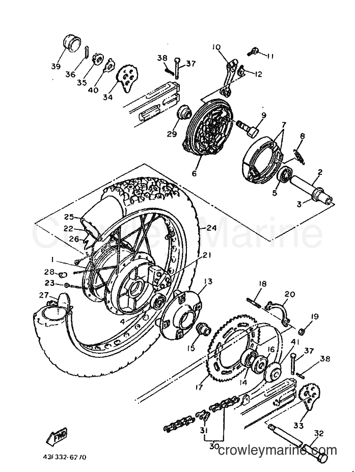 Yamaha Motors XT600 (49H) [999] - REAR WHEEL