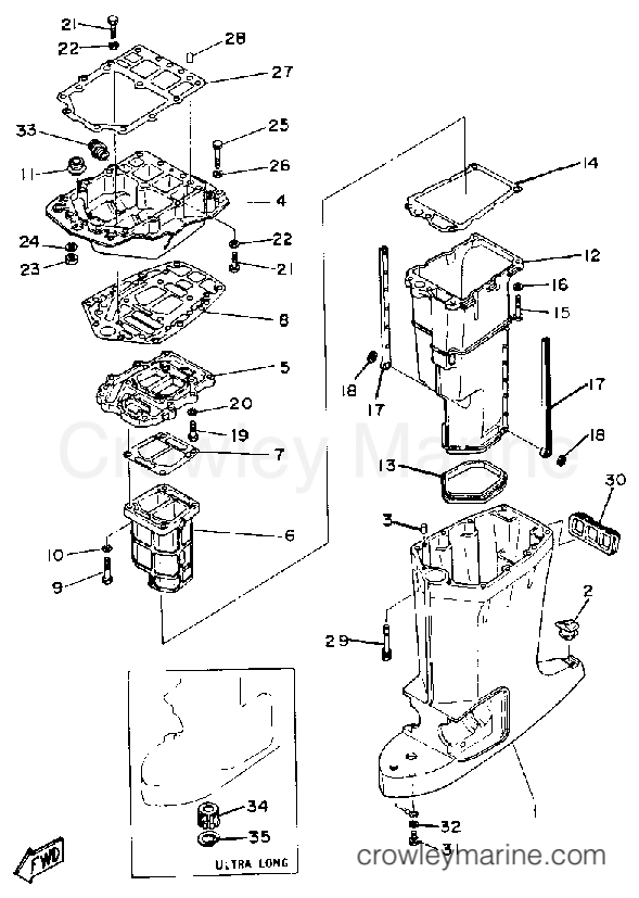 Yamaha Motors 200ETLH-JD - UPPER CASING