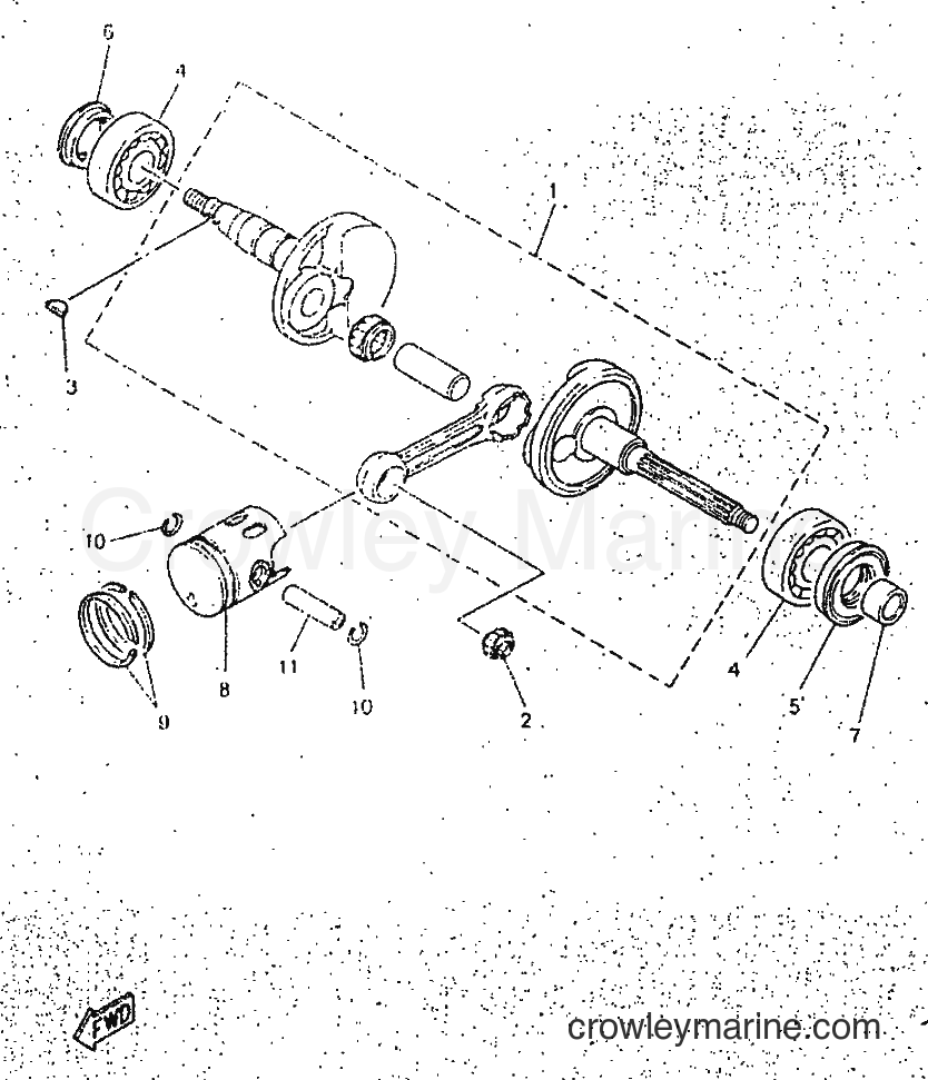 1998 Scooter YN50 - YN50 (5AD3) [999] - CRANKSHAFT & PISTON