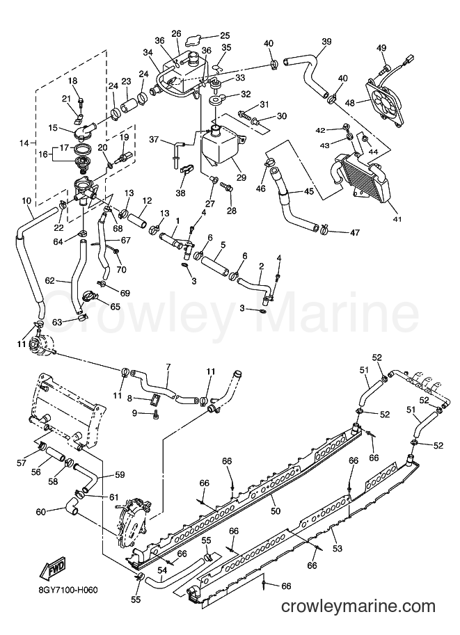 2009 Snowmobile RX10MS - RX10MS (8GY8) [010] - RADIATOR & HOSE