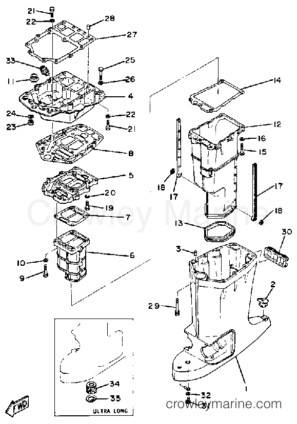 Yamaha Motors 200ETLN - UPPER CASING