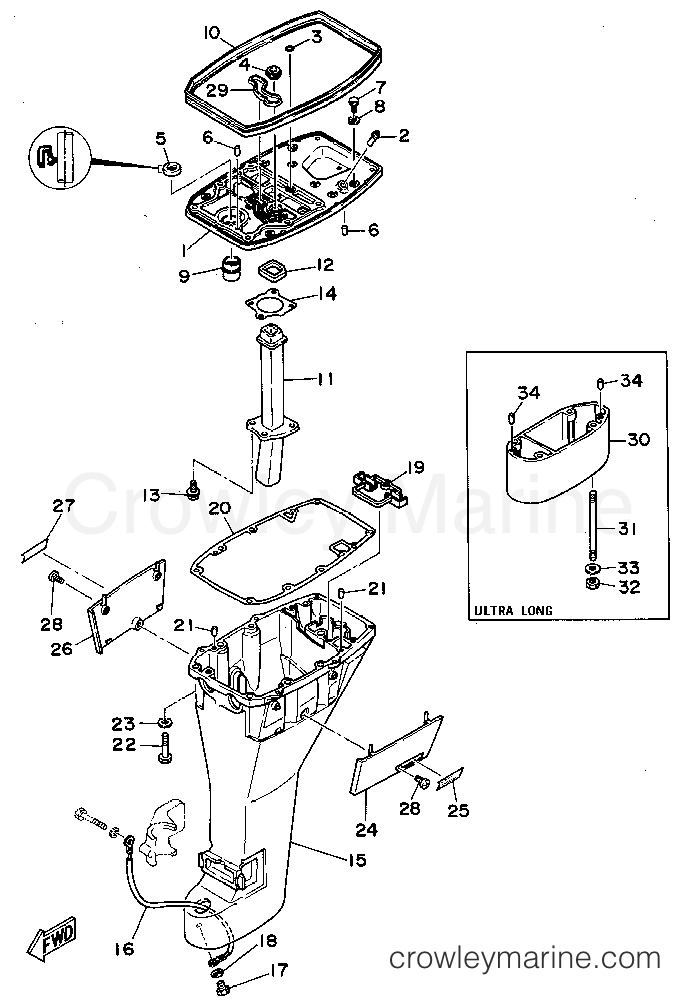 Yamaha Motors T9.9EXHS - UPPER CASING
