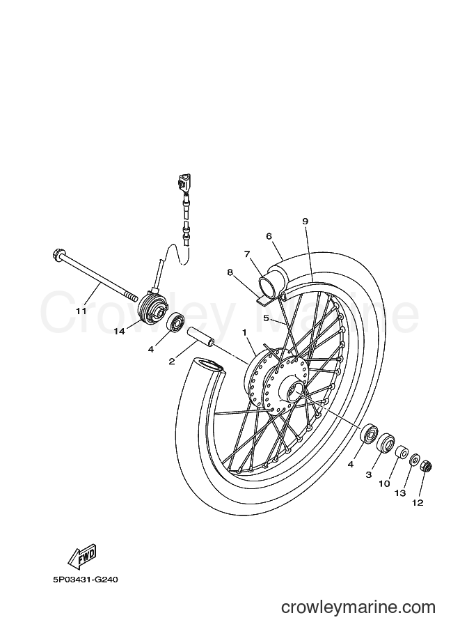 2011 Scooter AT135C - AT135C (5P08) [010] - FRONT WHEEL FOR SPOKE WHEEL