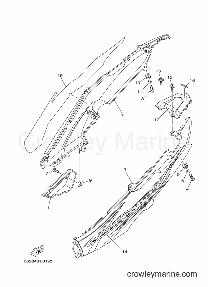 2011 Scooter T110LS - T110LS (50S3) [010] - SIDE COVER
