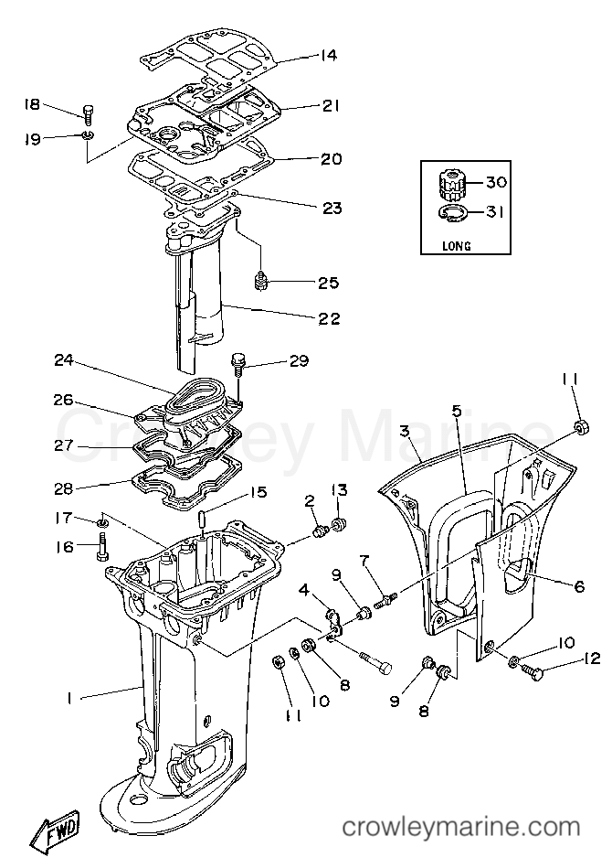 Yamaha Motors C40MLHS - UPPER CASING