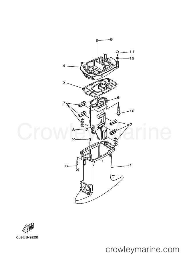 Yamaha Motors 30D (6J8) [99B] - UPPER CASING