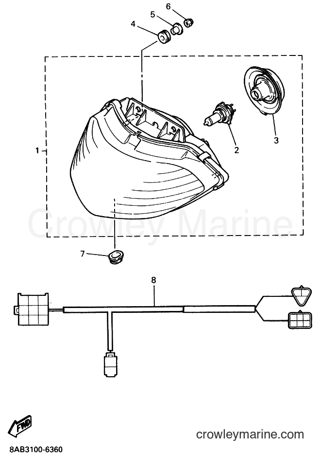 Yamaha Motors VX600XT (8BV1) [010] - HEADLIGHT