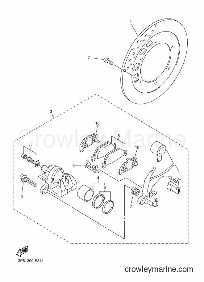 2010 Sport Bike FJR1300A - FJR1300A (1CY4) [010] - REAR BRAKE CALIPER