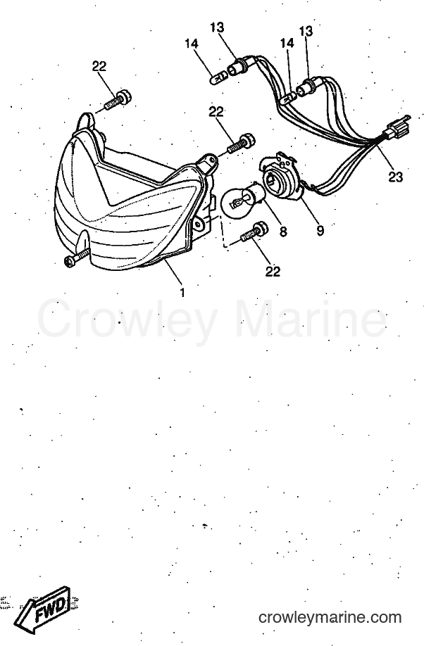 1997 Scooter YQ50 - YQ50 (5CK1) [999] - FARO DELANTERO