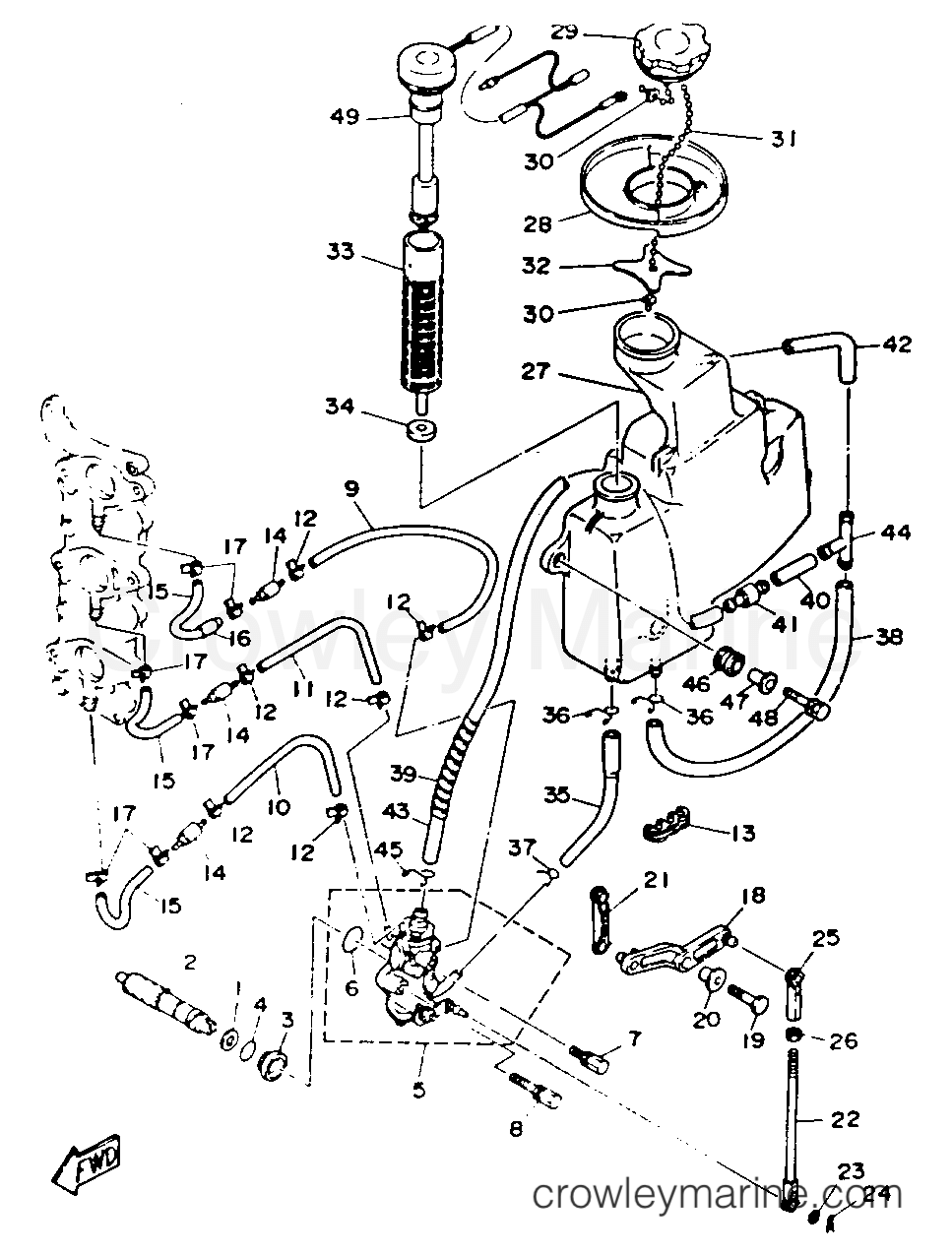 OIL PUMP 1994 Outboard 30hp 30ELRS Crowley Marine