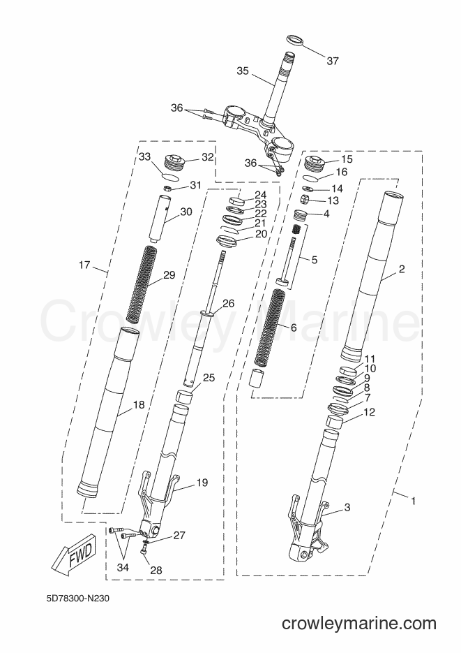 2015 Sport Bike YZF-R125 - YZF-R125 (5D7R) [080] - FRONT FORK