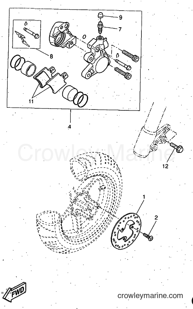 1997 Scooter YQ50 - YQ50 (5CN1) [999] - FRONT BRAKE CALIPER