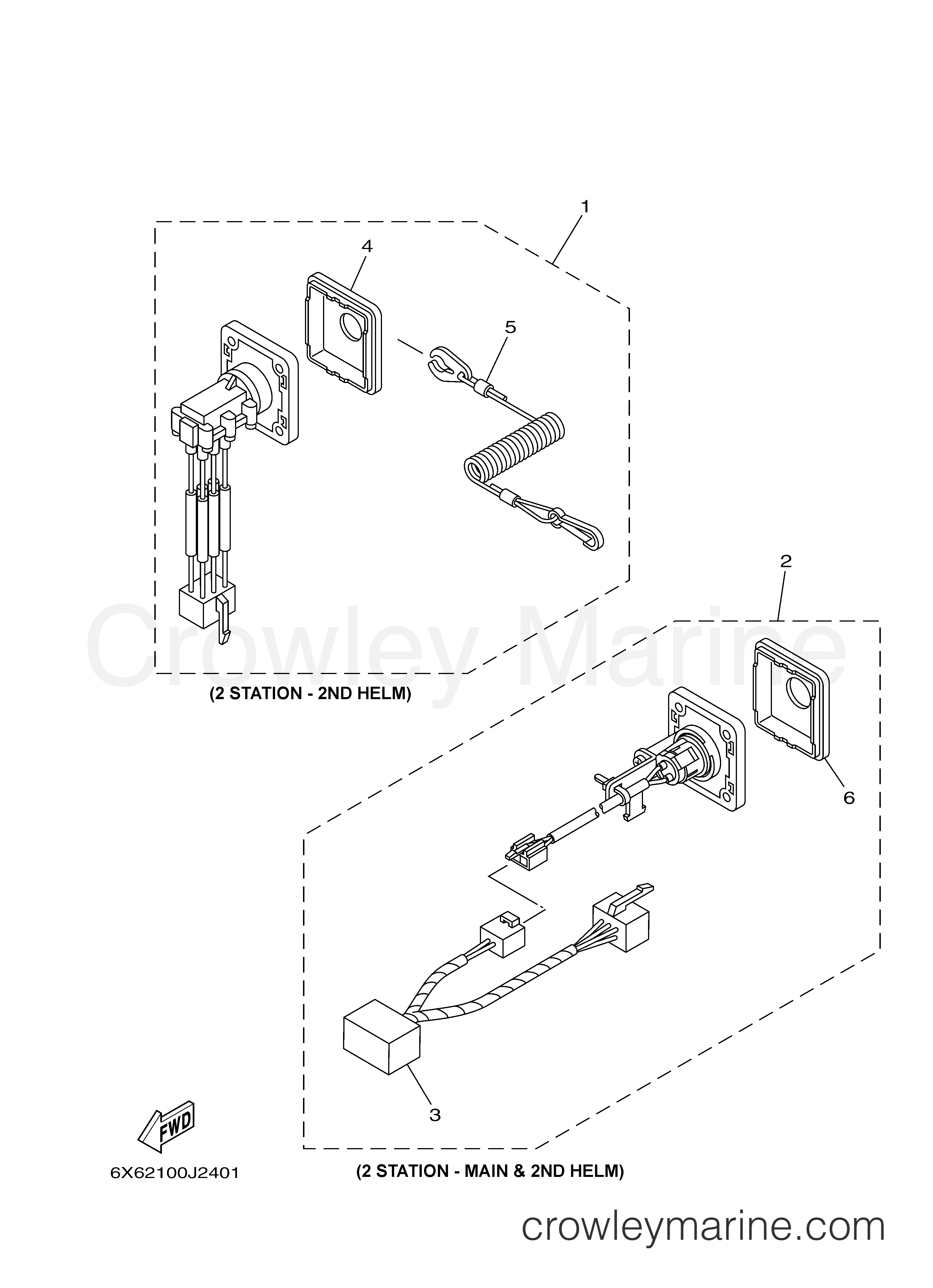 Various Years Rigging Parts Command Link - Command Link Plus 2010 SWTCH PNL STATION SELECT (MAIN & 2ND HELM) section