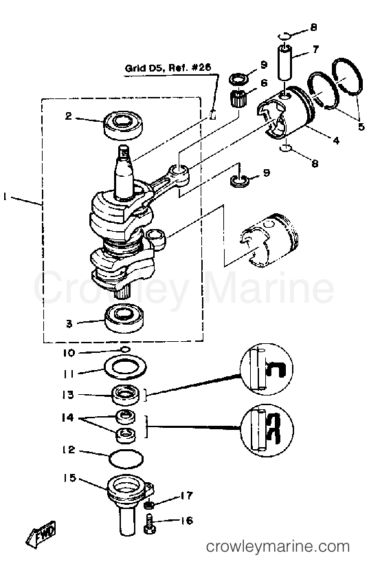 Yamaha Motors 30ESN - CRANK PISTON