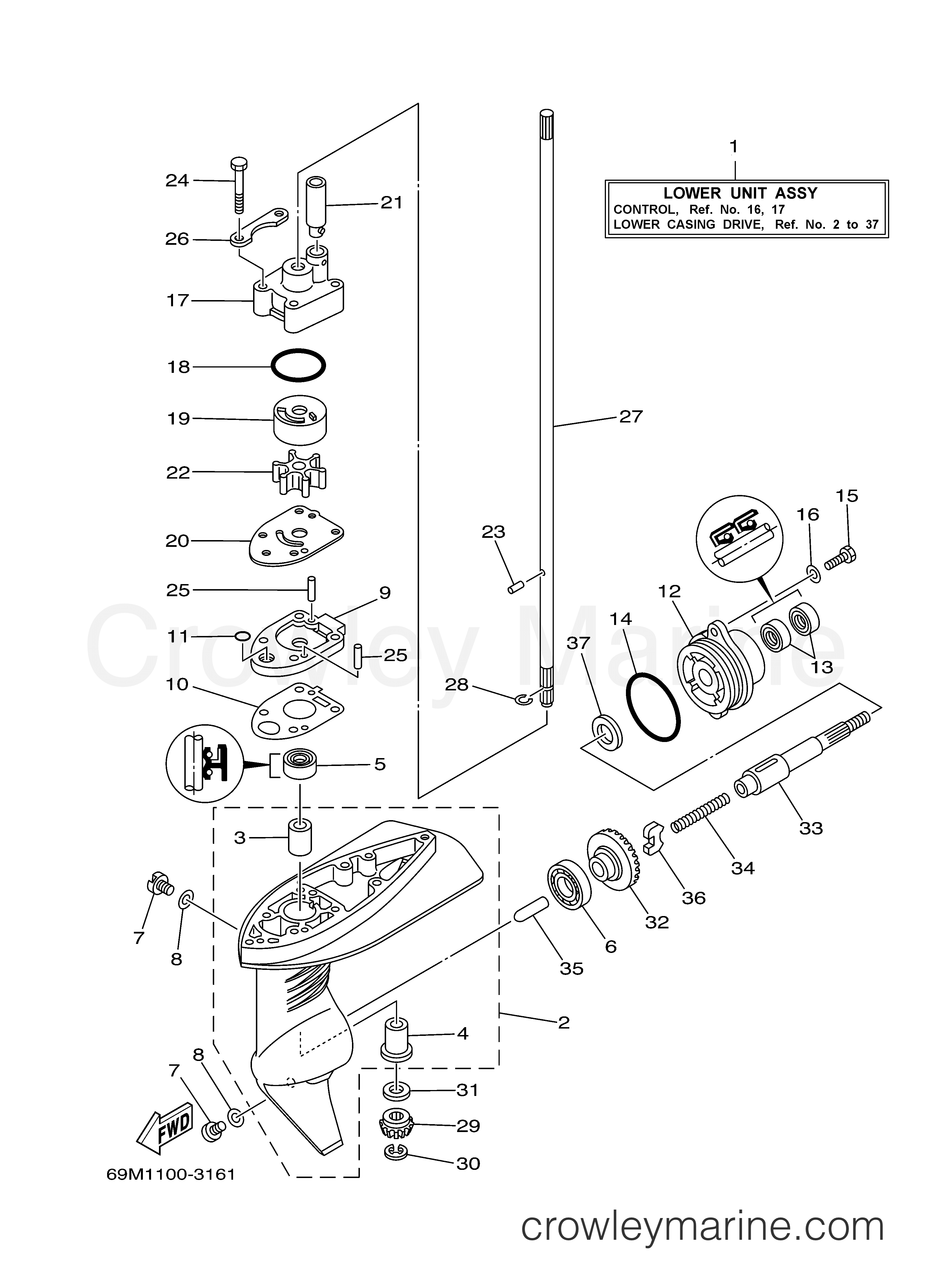 Yamaha Motors F2.5MSH - LOWER CASING DRIVE 1