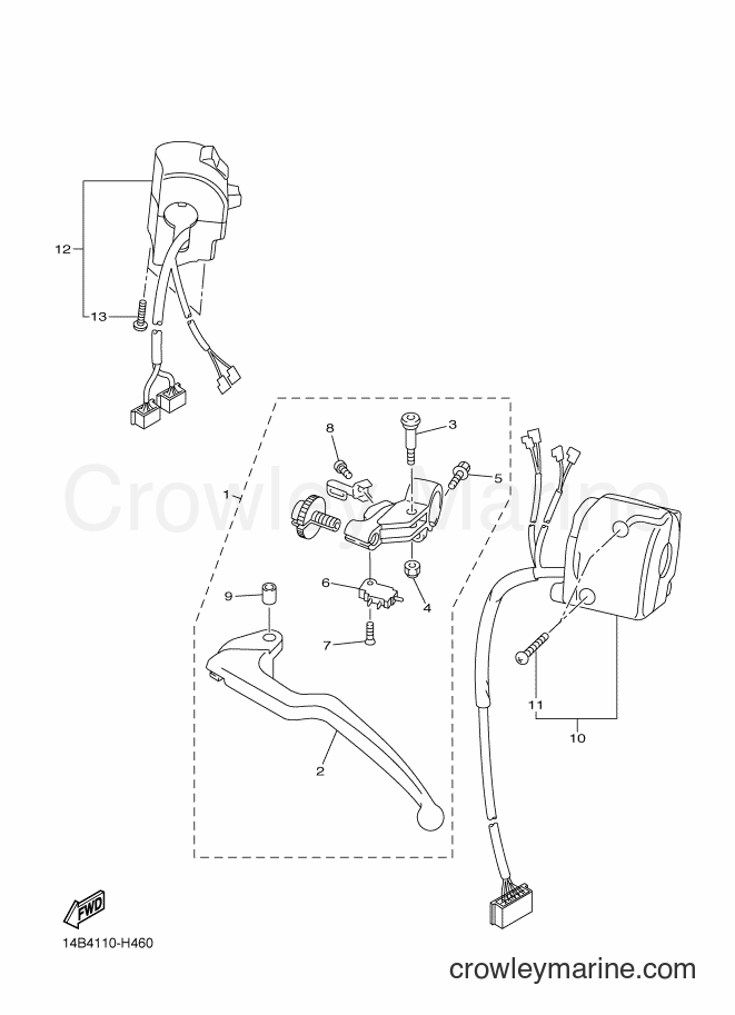 2010 Sport Bike YZF-R1 - YZF-R1 (14BG) [010] - HANDLE SWITCH & LEVER