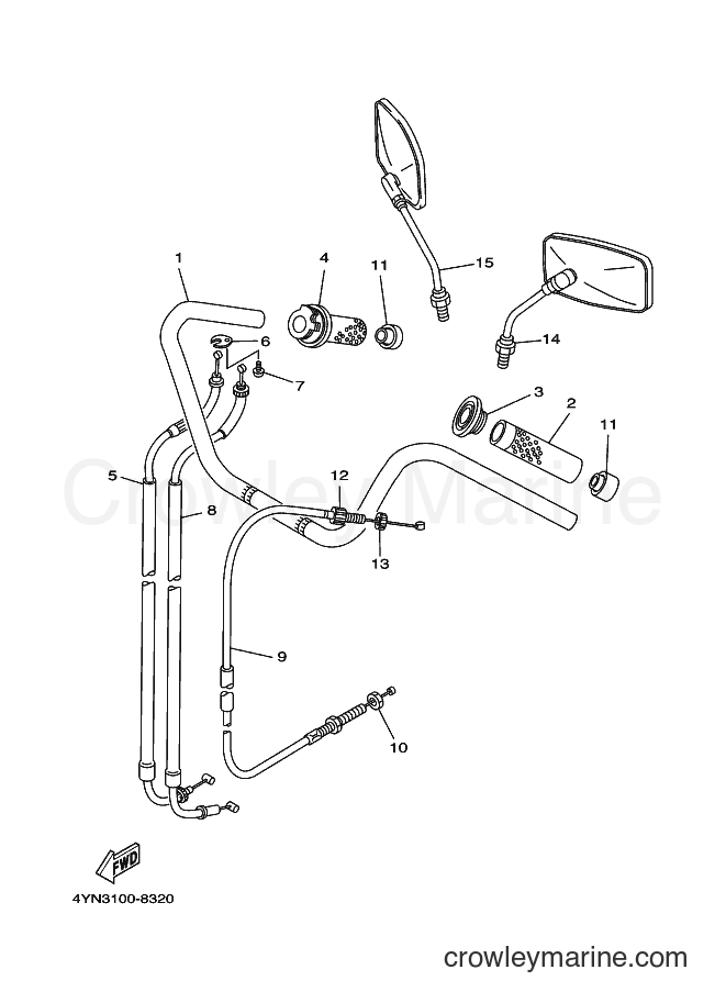 Yamaha Motors XV500 (4FTB) [010] - STEERING HANDLE & CABLE