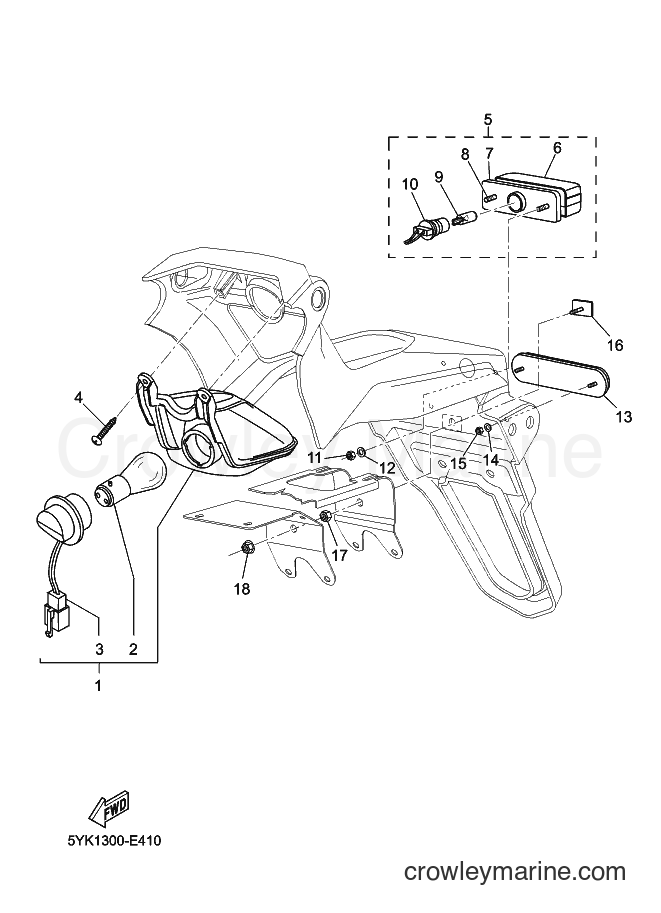 2007 Street Bike MT03 - MT03 (5YK2) [030] - TAILLIGHT