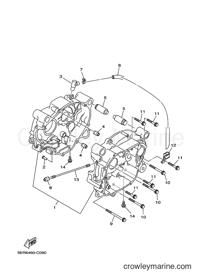 2004 Scooter T105E - T105E (5ER6) [010] - CRANKCASE