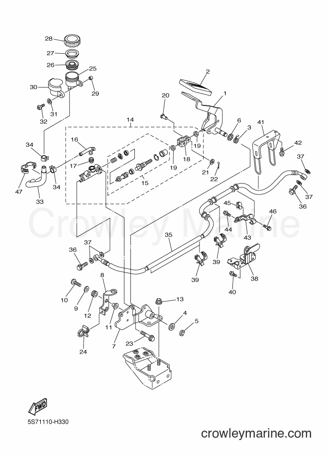Yamaha Motors XVS950A (5S79) [010] - REAR MASTER CYLINDER