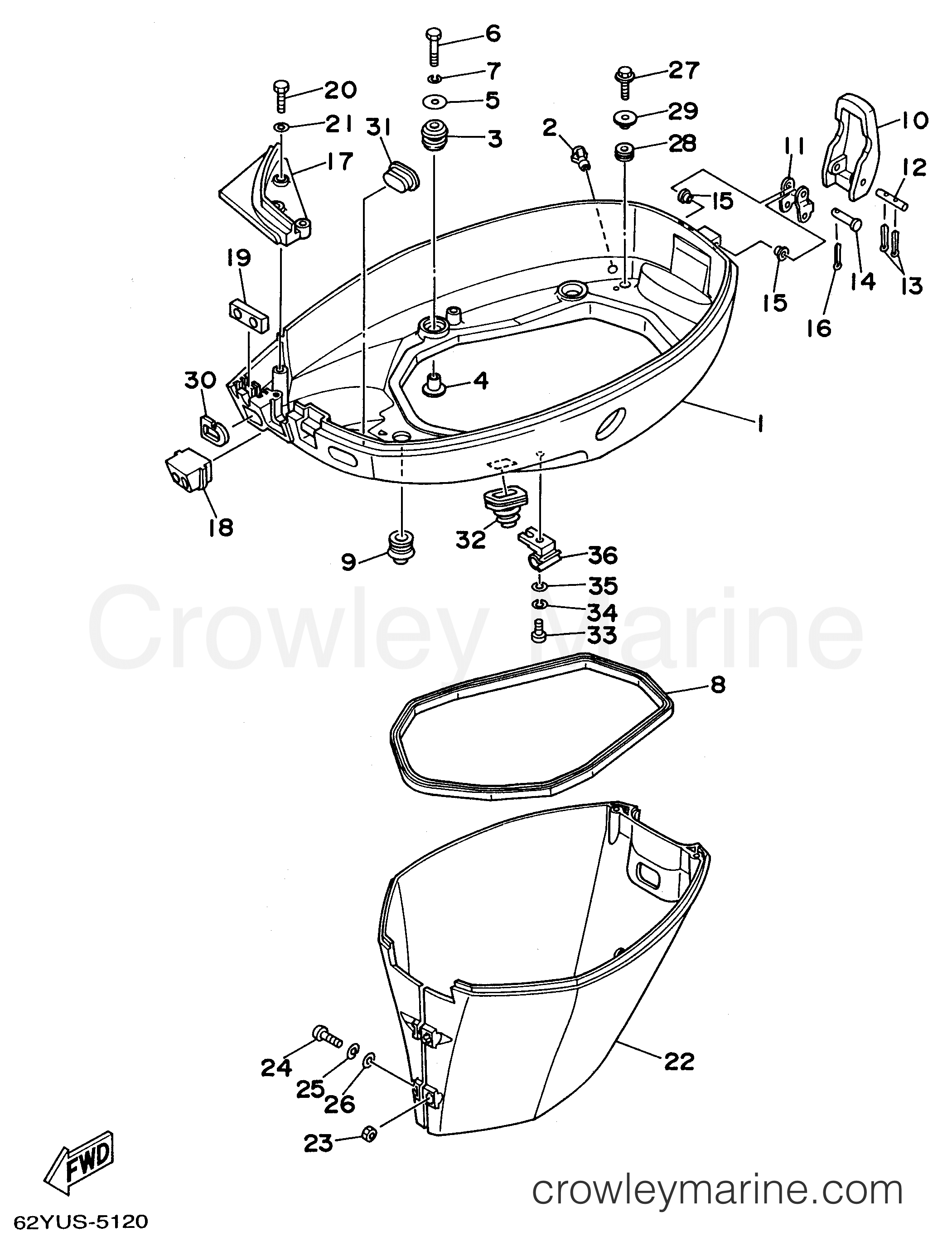 Yamaha Motors F50TLRU - BOTTOM COWLING