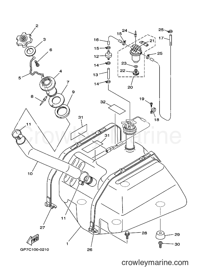 Yamaha Motors JET FOR GP760 (65VB) [010] - FUEL TANK