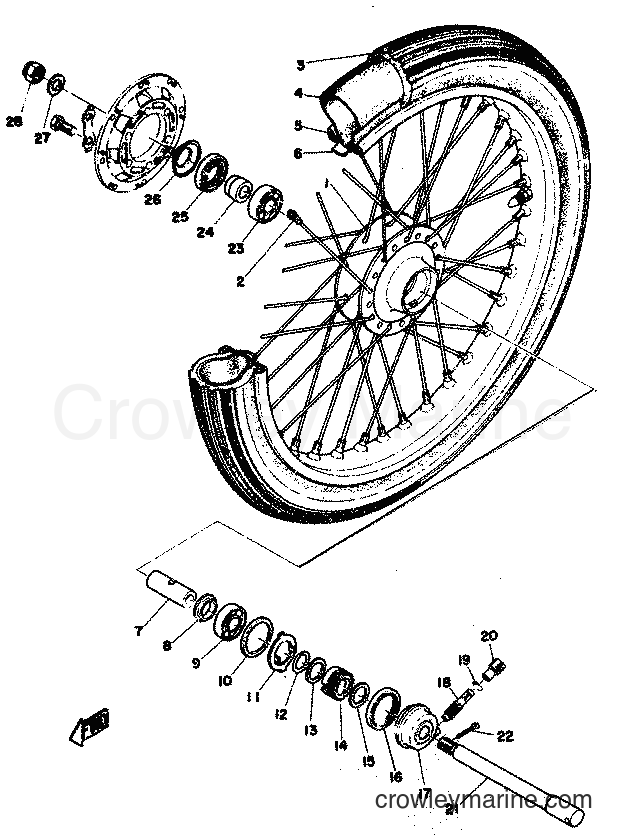 Yamaha Motors RD250 (RD0) [999] - FRONT WHEEL