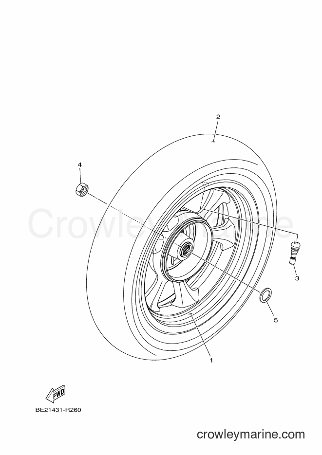 Yamaha Motors MWS150-C (BE21) [010] - REAR WHEEL