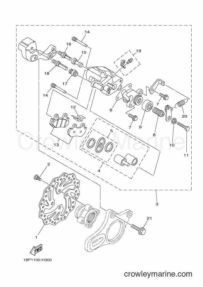 2015 ATV YFZ450R - YFZ450R (1TDD) [010] - REAR BRAKE CALIPER