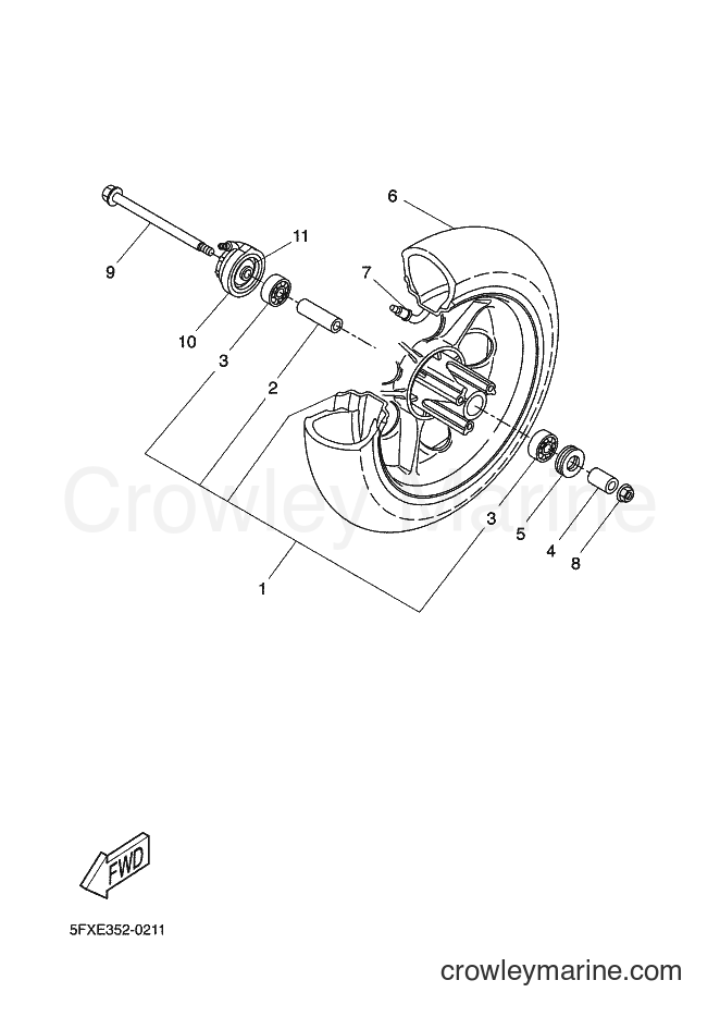 Yamaha Motors CW50RS (2B11) [070] - FRONT WHEEL