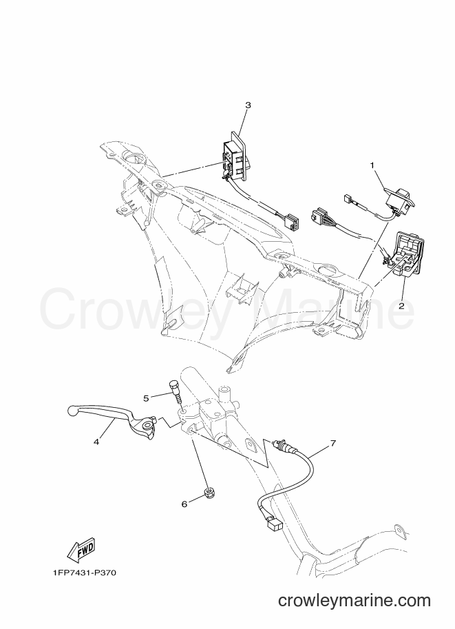 Yamaha Motors T115FLSEC (1FP7) [010] - HANDLE SWITCH & LEVER