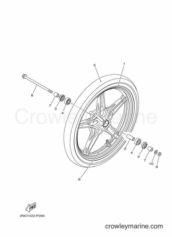Yamaha Motors T150 (2ND6) [010] - FRONT WHEEL