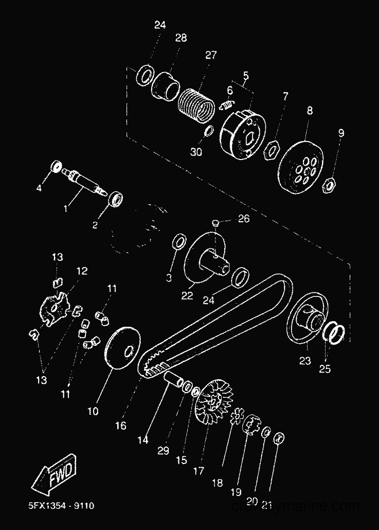 Yamaha Motors CW50RS (5FXF) [010] - CLUTCH