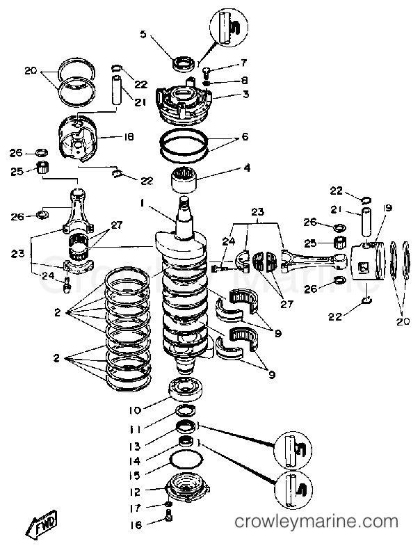 Yamaha Motors 150ETXD - CRANKSHAFT PISTON
