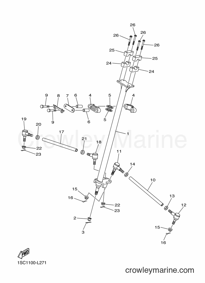 Yamaha Motors YFM300 (1SC2) [010] - STEERING