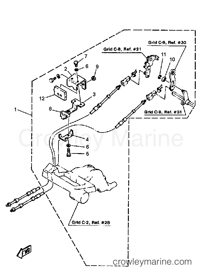 Yamaha Motors FT9.9ELH - REMOTE CONTROL ATTACHMENT