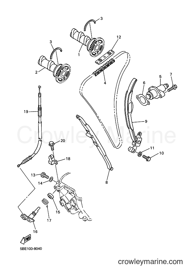1998 Dirt Bike WR400F - WR400F (5BF2) [070] - CAMSHAFT & CHAIN
