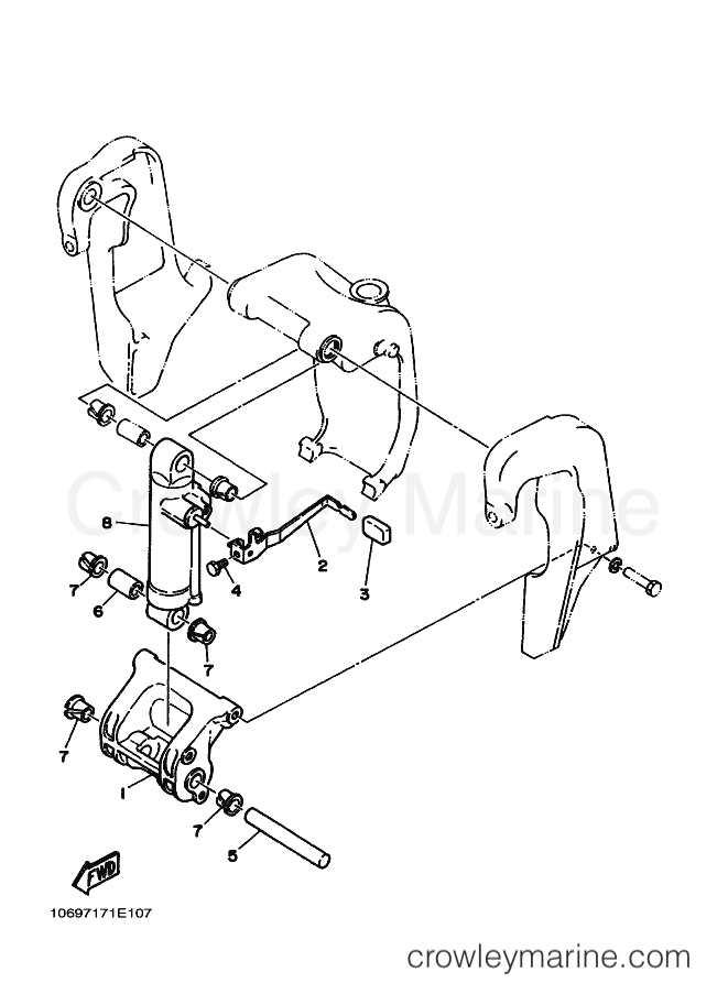 Yamaha Motors 55B (697) [040] - BRACKET 2
