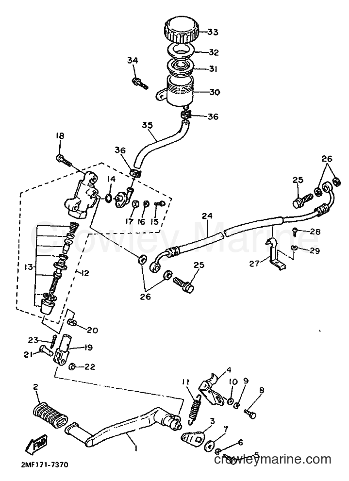 Yamaha Motors FZ750 T (2MG) [99A] - REAR MASTER CYLINDER