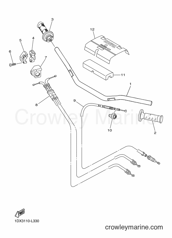 2012 Dirt Bike WR450F - WR450F (1DX4) [010] - STEERING HANDLE & CABLE