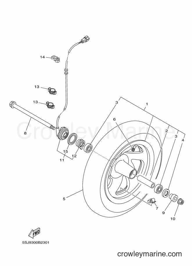 Yamaha Motors YP250 (5SJA) [010] - FRONT WHEEL