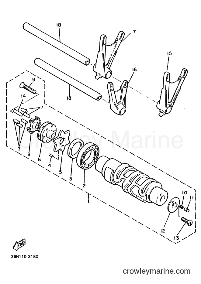 Yamaha Motors VMX12 (3JPR) [020] - SHIFT CAM & FORK