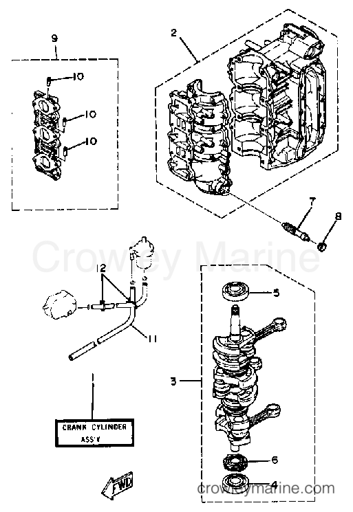Yamaha Motors 40LN - CRANKCASE (40E)