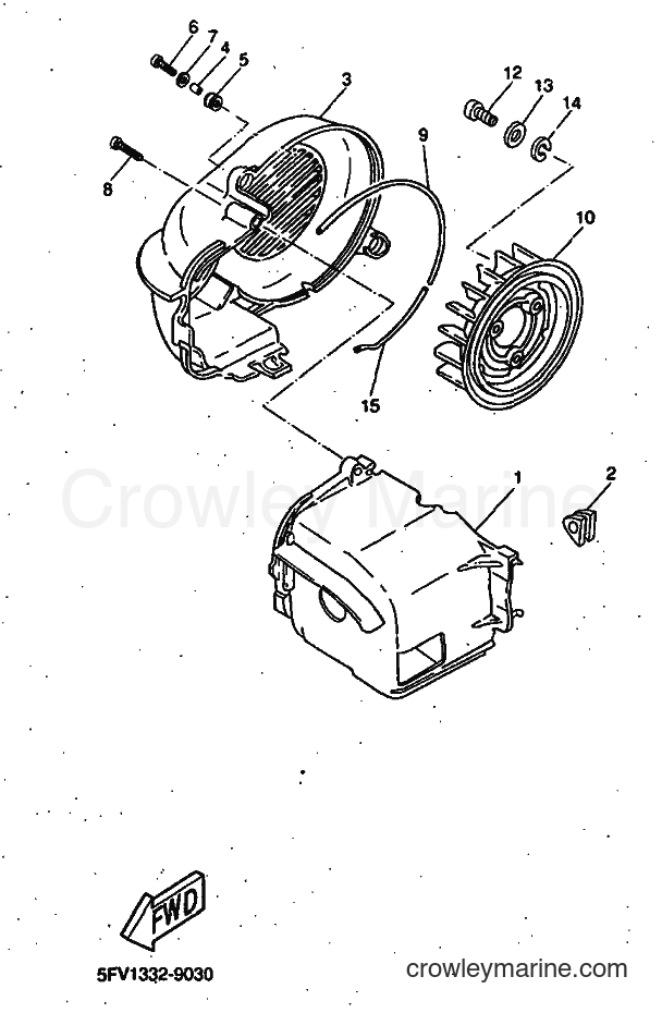 1999 Scooter YH50 - YH50 (5FV1) [010] - AIR SHROUD & FAN