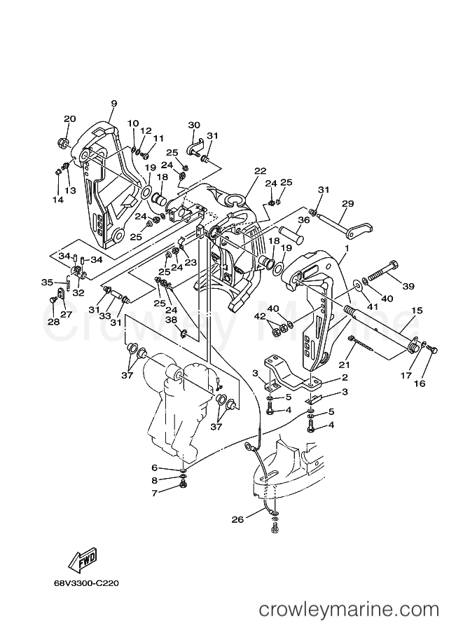 Yamaha Motors FL115AETX (68W3) [030] - BRACKET 1